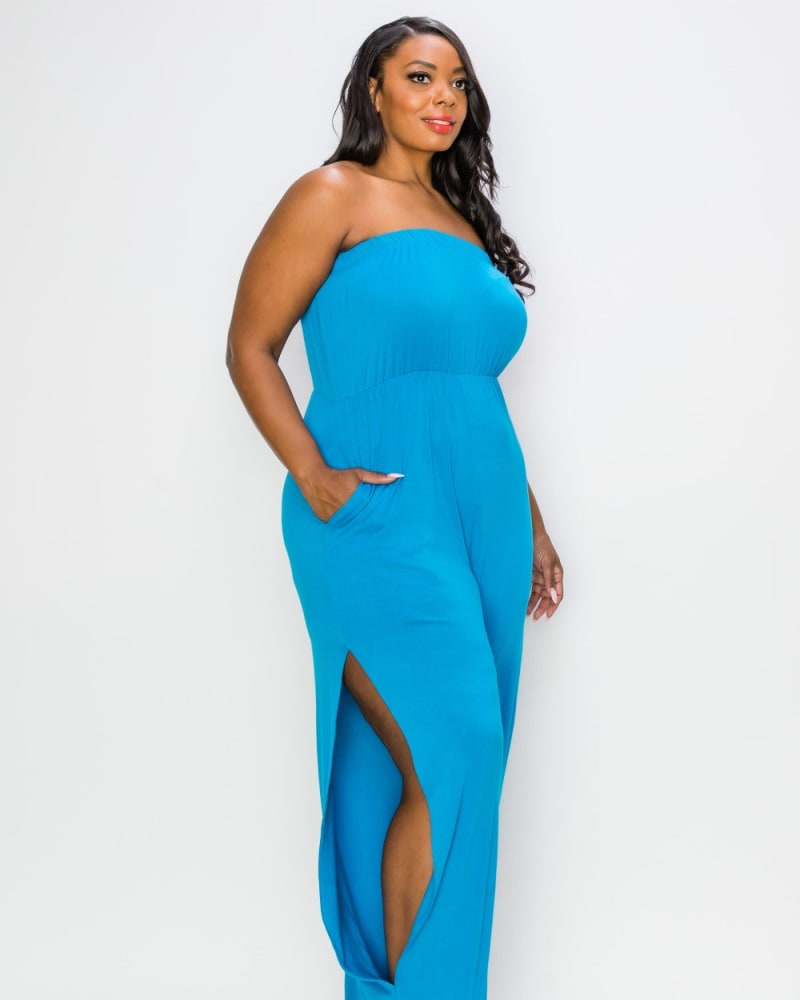 Turquoise jumpsuit plus size on sale